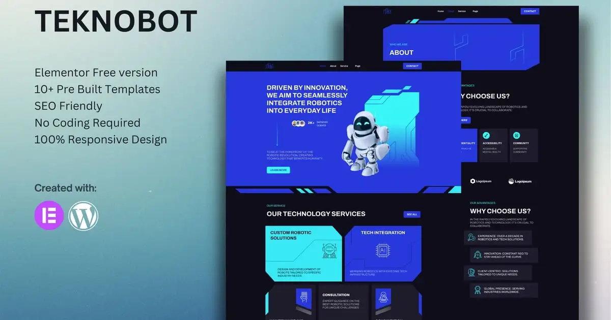 Teknobot – AI & Robotics Elementor Template Kit