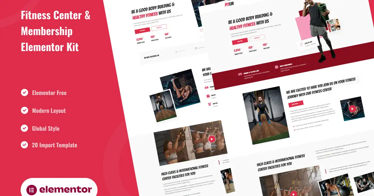 Pitem – Fitness Center & Membership Elementor Template Kit