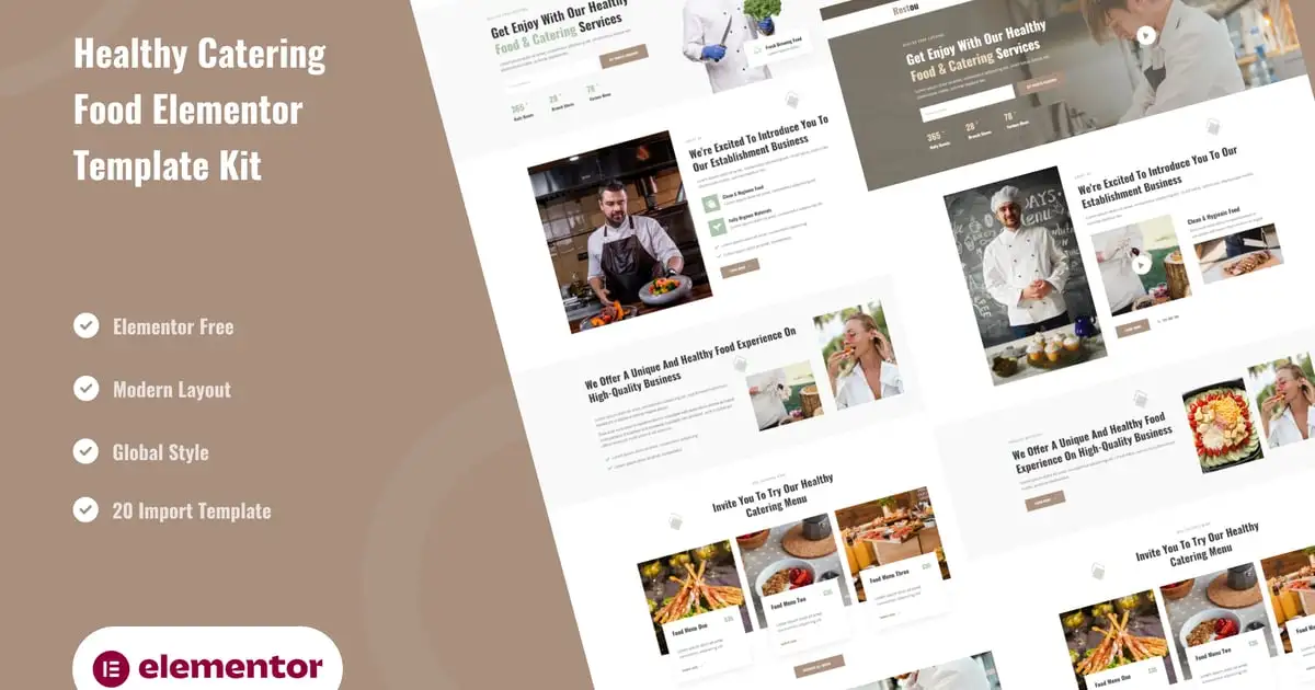 Restou – Healthy Catering Food Services Elementor Template Kit