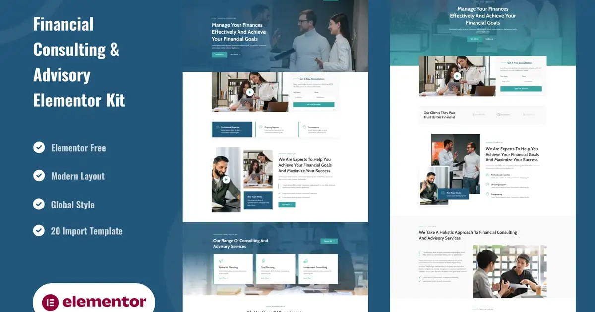 Covad – Financial Consulting & Advisory Services Elementor Template Kit