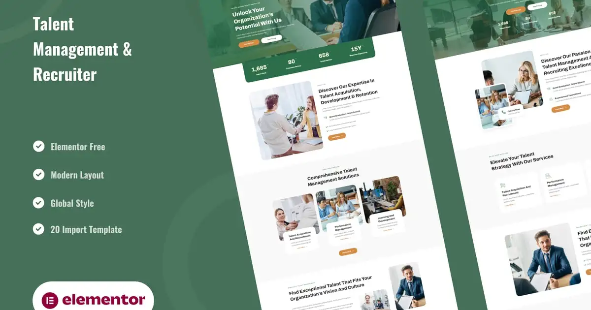Talento – Talent Management & Recruiter Elementor Template Kit