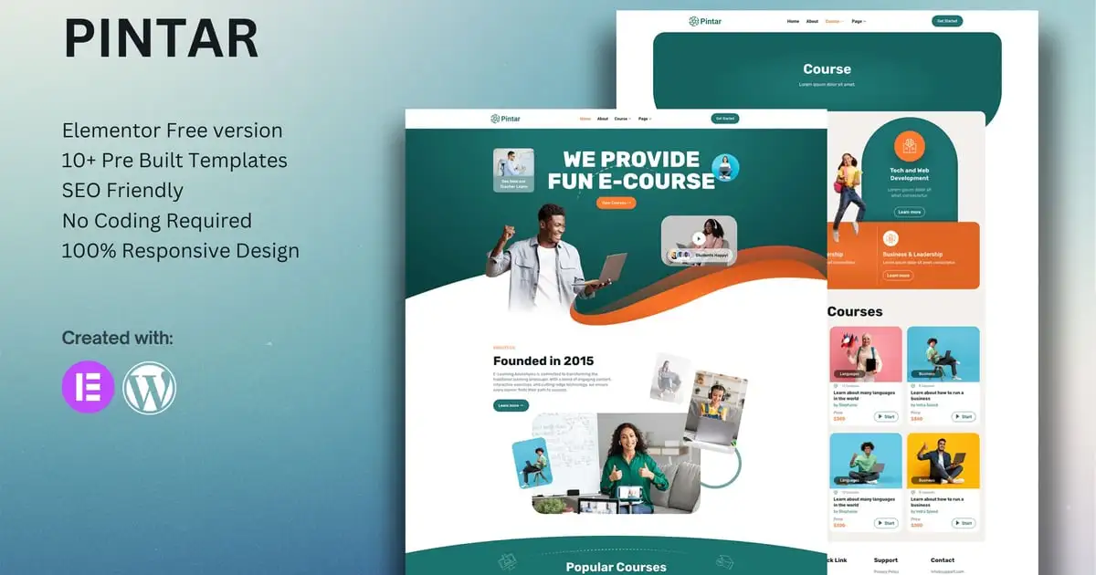 Pintar – Online Courses Elementor Template Kit