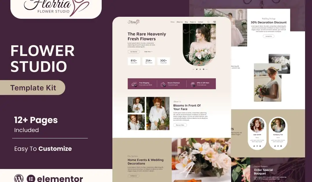 Floria – Flower Boutique & Decoration Elementor Template Kit