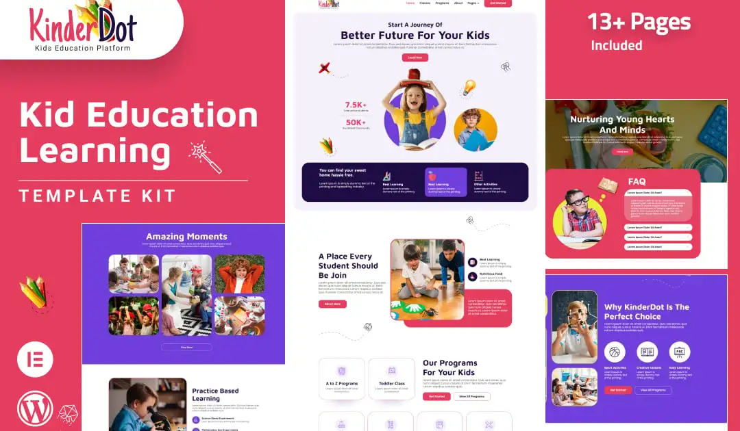 Kinderdot – Kindergarten & Pre-School Elementor Template Kit