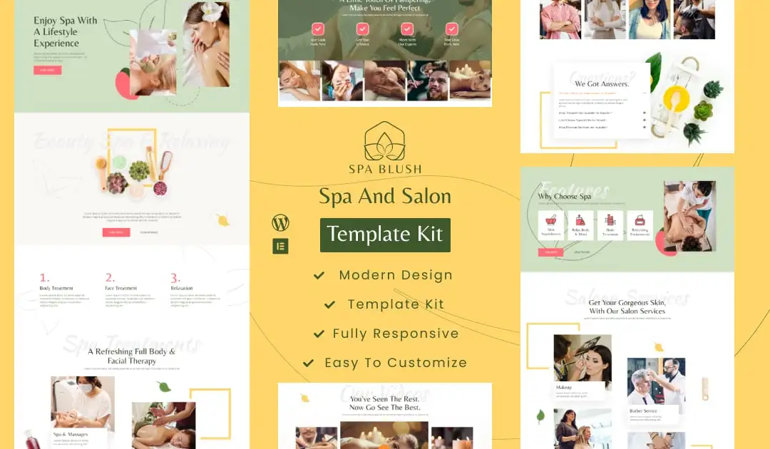 Spa Blush – Beauty Massage & Wellness Elementor Template kit
