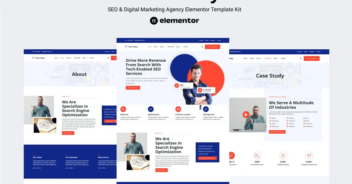 SEO Friday- SEO & Digital Marketing Agency Elementor Pro Template Kit