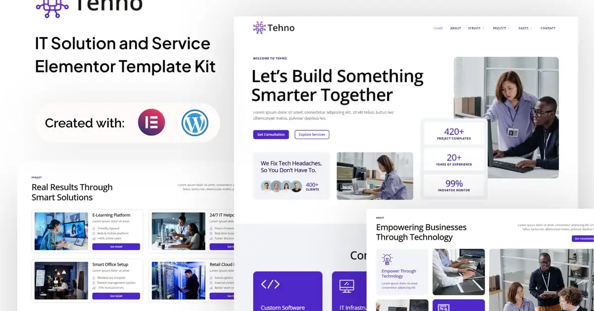Tehno – IT Solution & Service Elementor template Kit