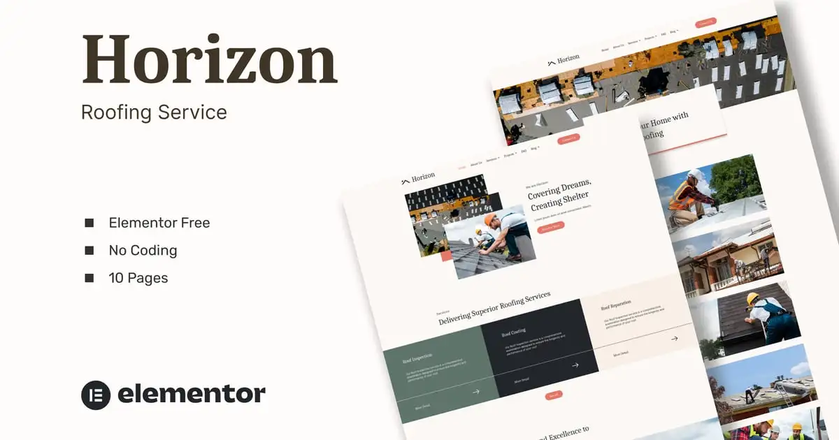 Horizon – Roofing Service Elementor Template Kits