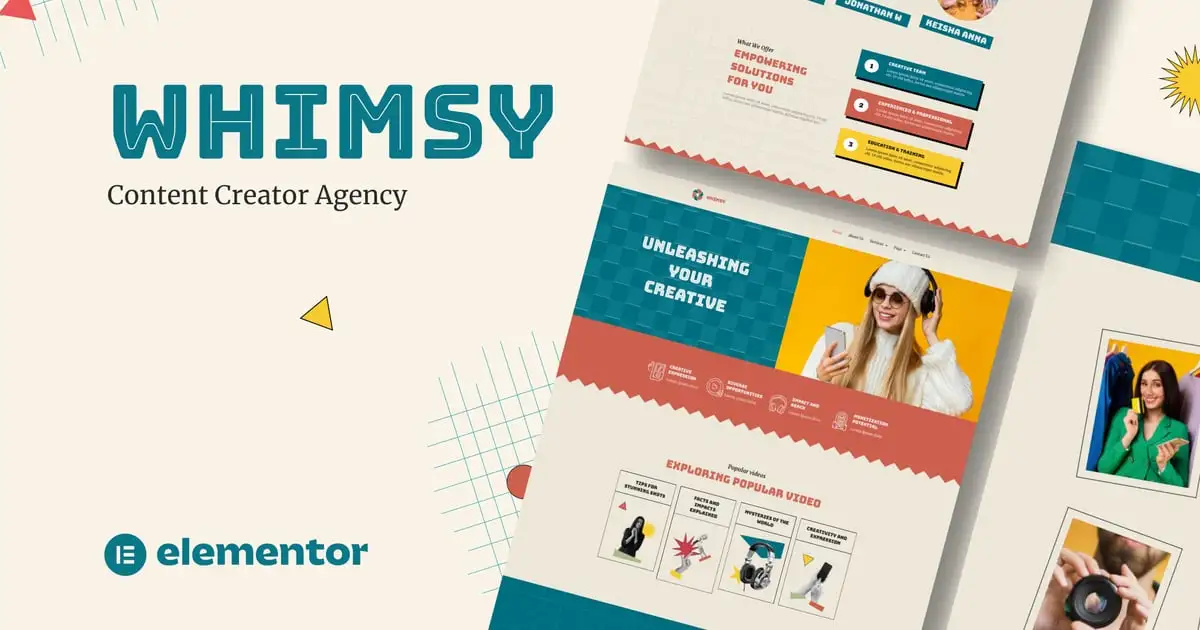 Whimsy – Content Creator Agency Template Kit