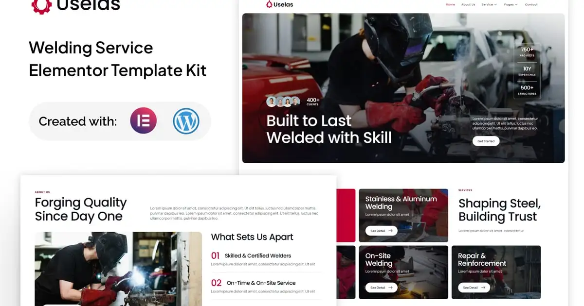 Uselas – Welding Service Elementor Template Kit