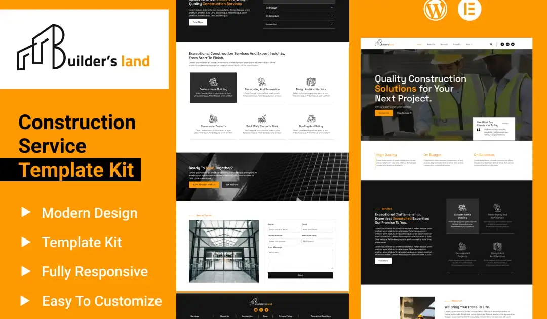 Builders Land – Construction & Building Elementor Template Kit