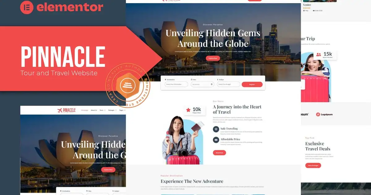 Pinnacle – Tour and Travel Elementor Template Kit