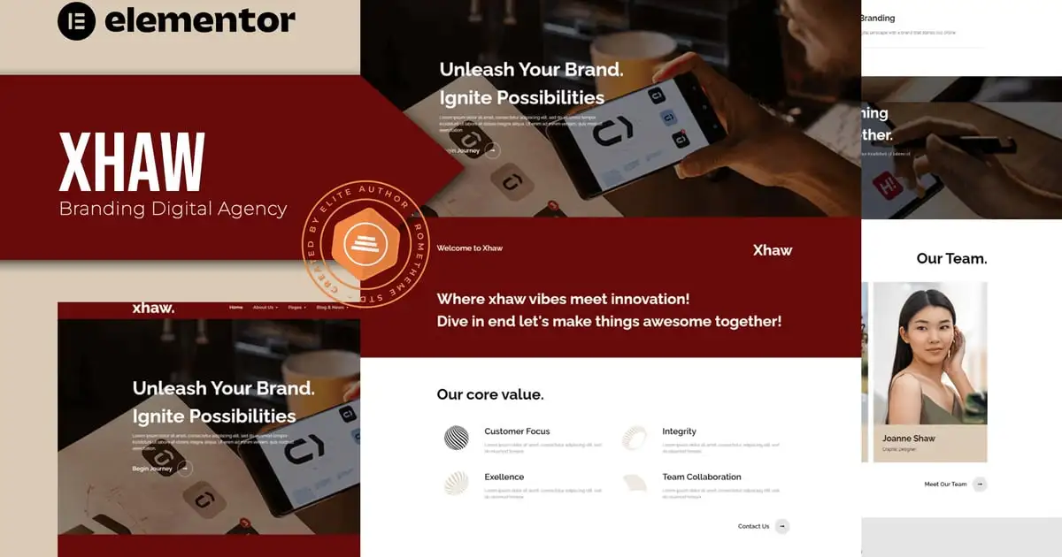 Xhaw – Branding Digital Agency Elementor Template kit