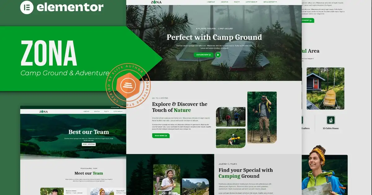 Zona – Camp Ground & Adventure Elementor Template Kit