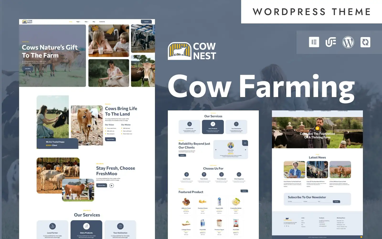 Cow Farming – Cow Farm & Dairy Production WordPress Elementor Theme WooCommerce Theme