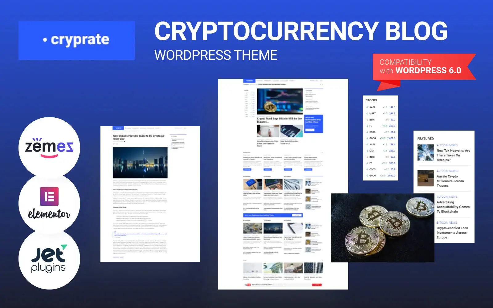 Cryprate – Cryptocurrency Blog WordPress Elementor Theme WordPress Theme