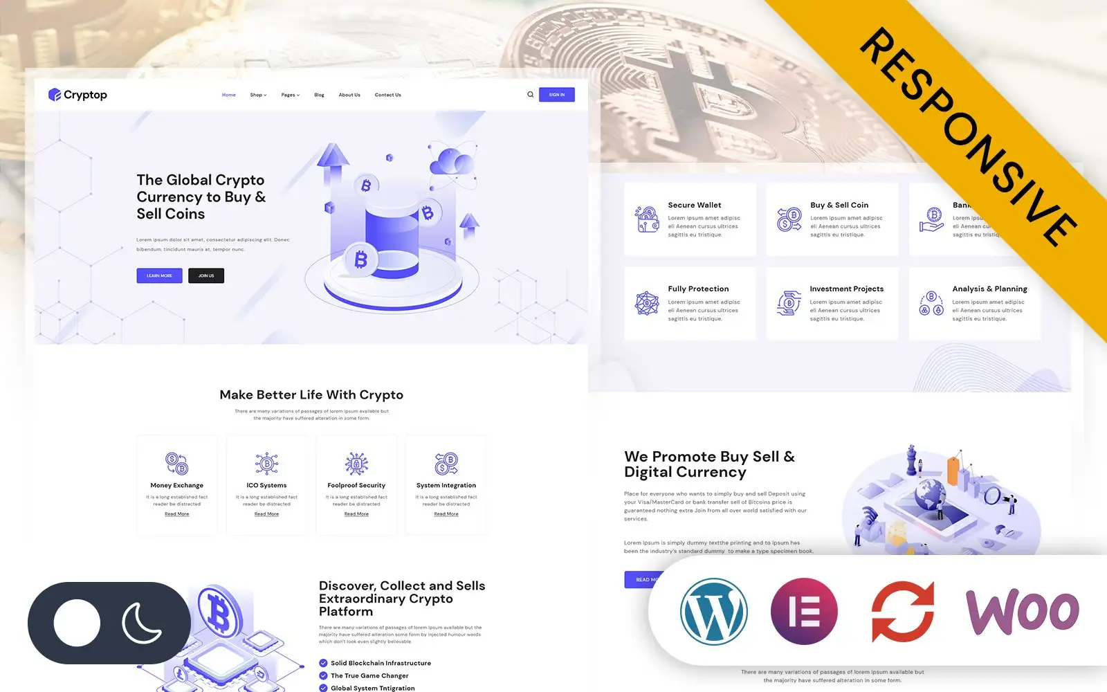 Cryptop – Bitcoin & Crypto Currency Elementor WordPress Responsive Theme WordPress Theme