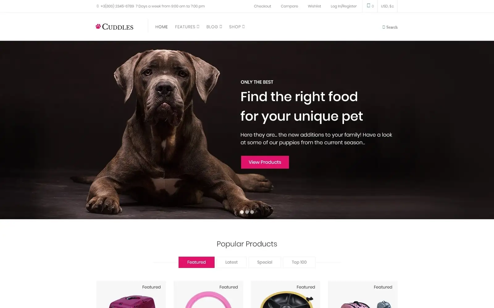 Cuddles – Pet Shop WooCommerce Theme
