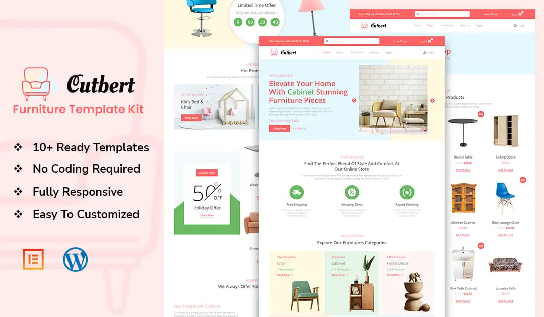 Cutbert – Furniture Store Elementor Pro Template Kit