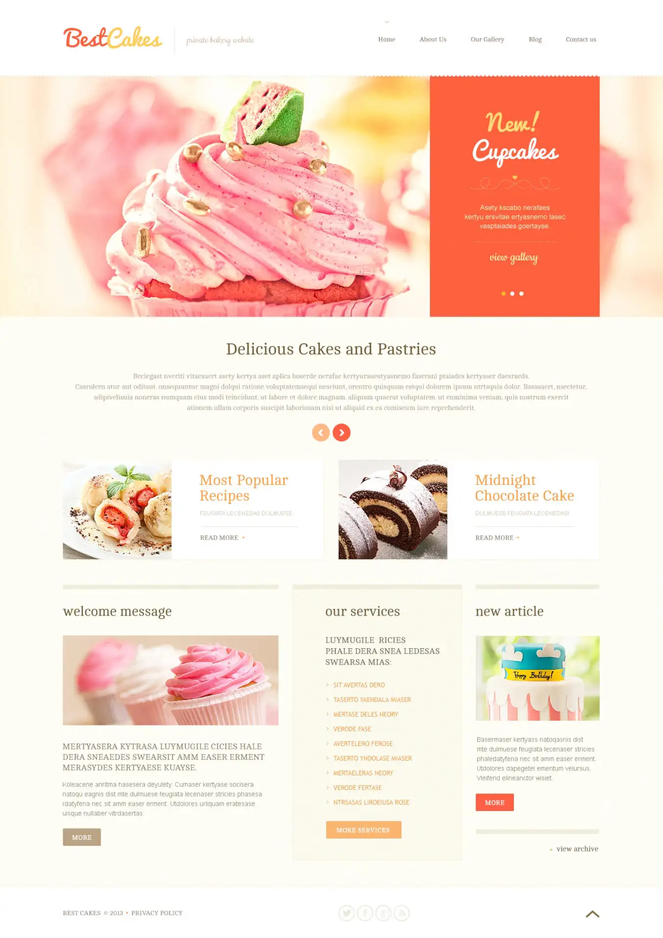 Cute Sweet Shop WordPress Theme