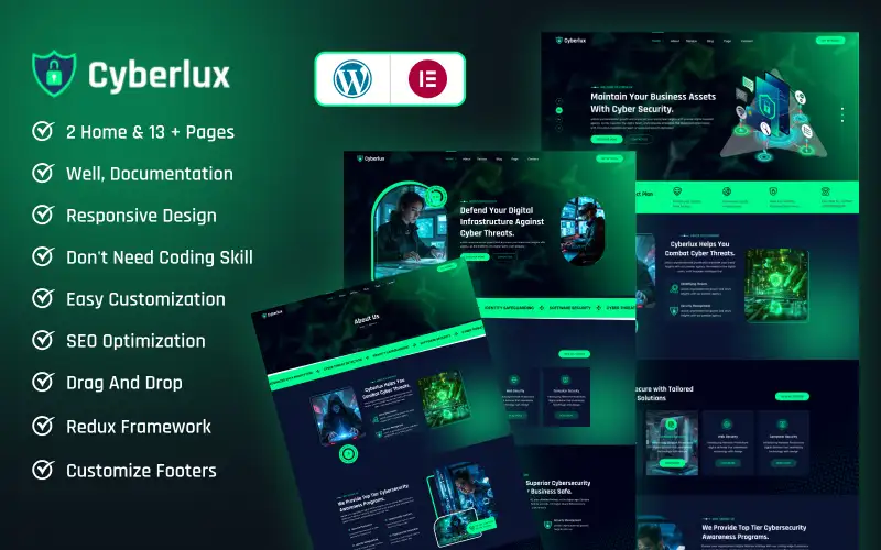 Cyberlux – Advanced Cybersecurity & IT Service Responsive WordPress Theme