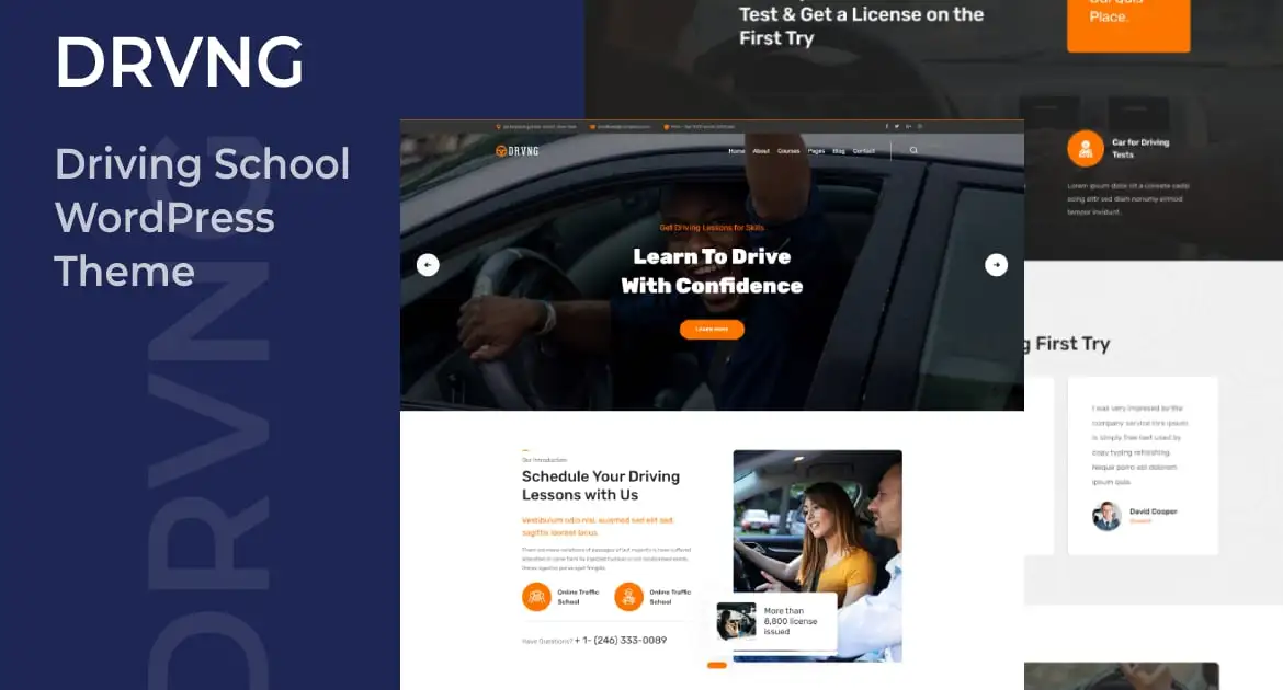 DRVNG – Driving School WordPress Theme