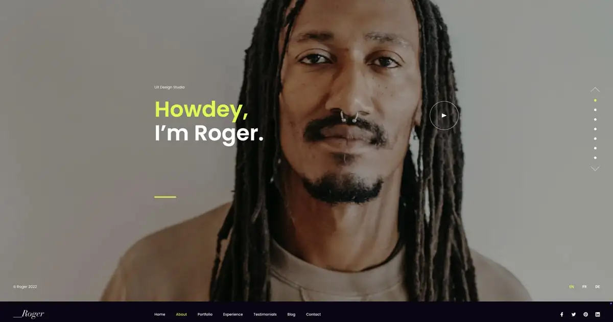 Roger Day. – Personal CV/Resume WordPress Theme