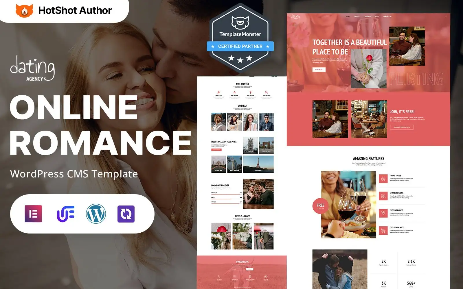 Dating Agency – Romantic Matchmaking And Love Finder WordPress Elementor Theme WordPress Theme