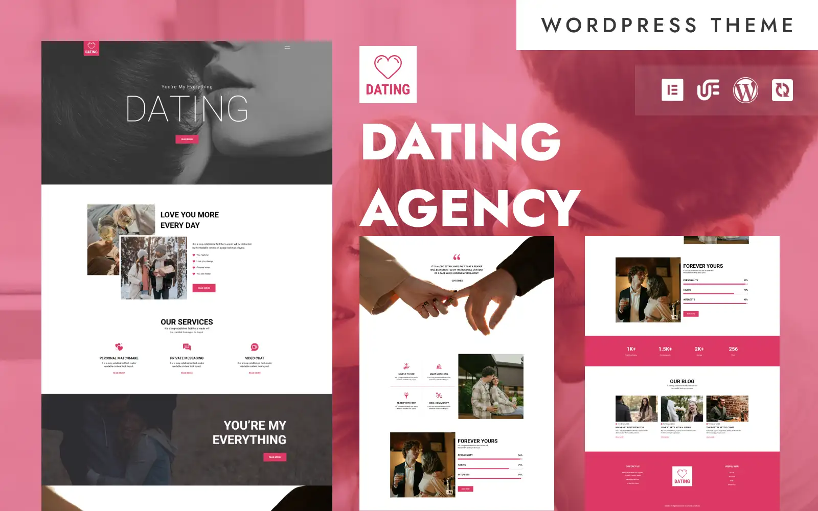 Dating – Dating & Matchmaking Agency WordPress Elementor Theme WordPress Theme