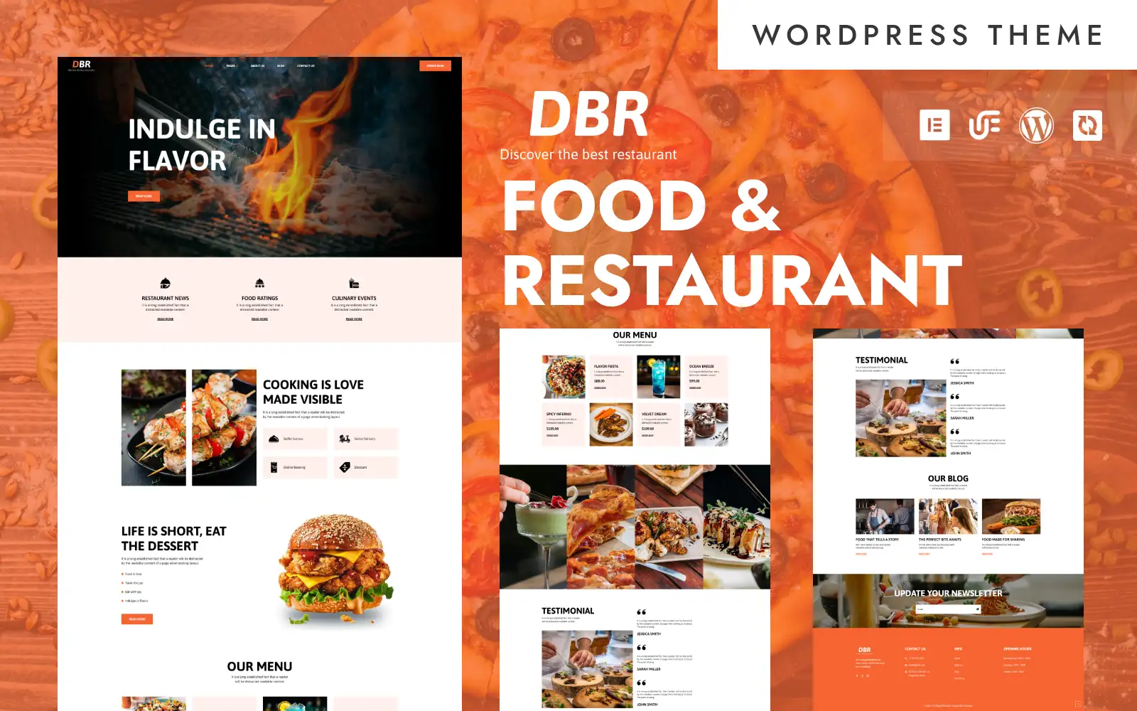 DBR – Elegant Restaurant & Authentic Food WordPress Elementor Theme WordPress Theme