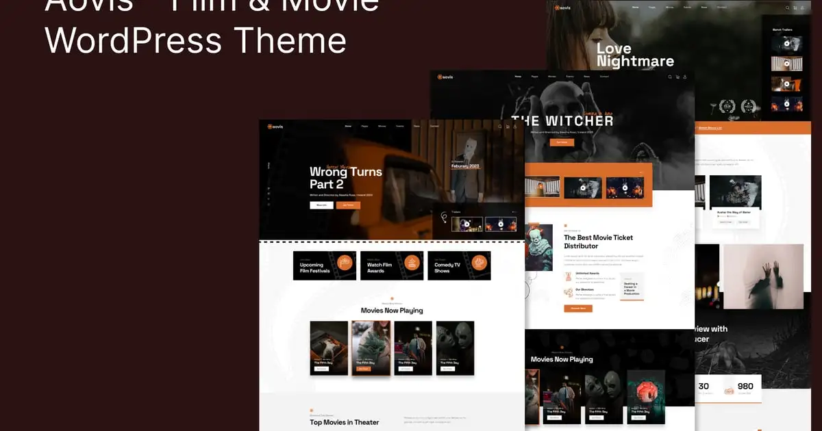 Booking Movie Film Tickets WordPress Theme – Aovis