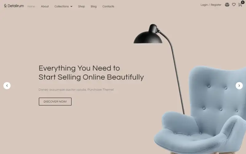 Detalirum – Furniture Design ECommerce Minimal Elementor WooCommerce Theme