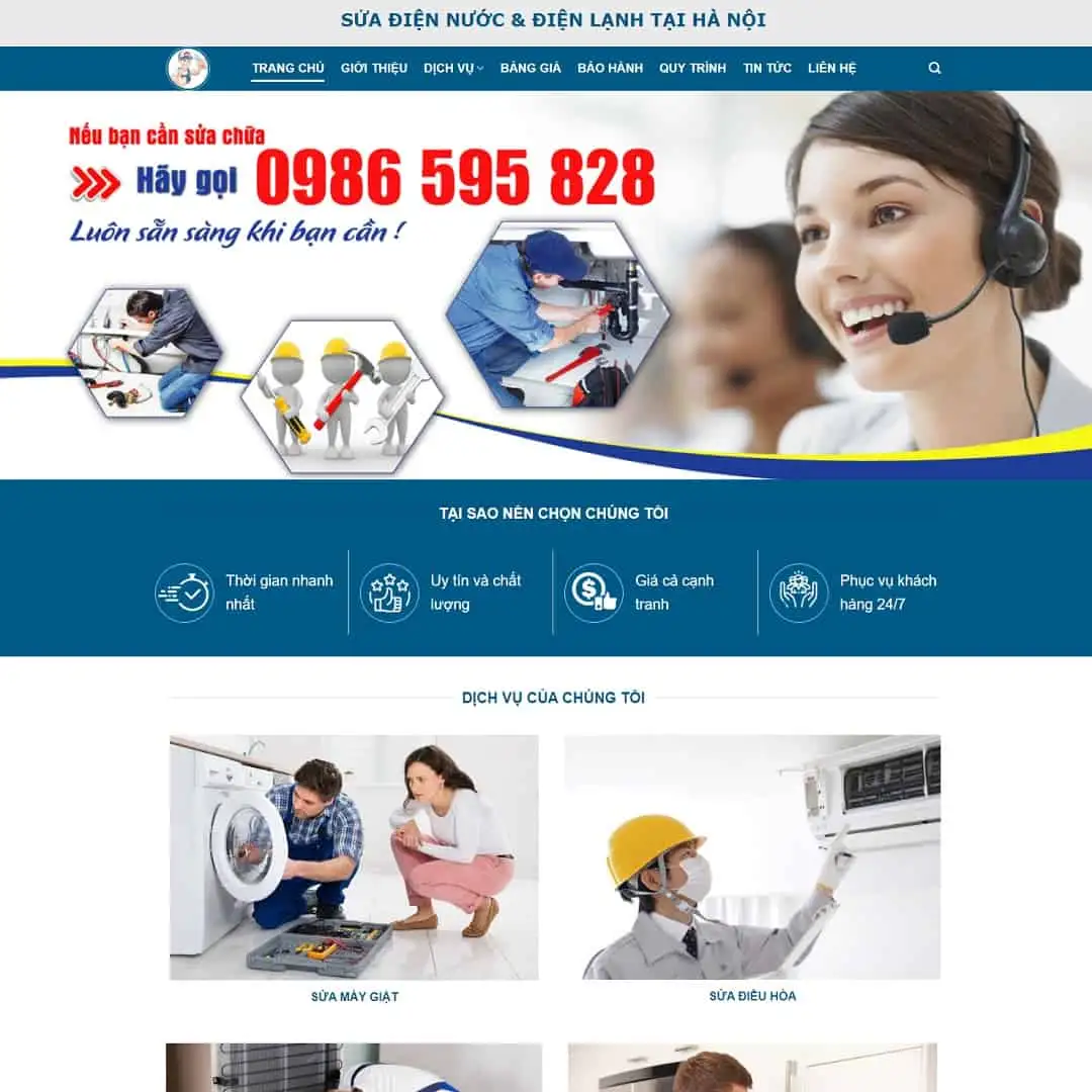 Theme wordpress sửa chữa điện lạnh 02