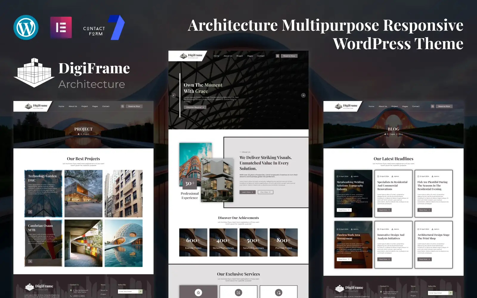 Digiframe – Architecture & Interior Design WordPress Elementor Theme WordPress Theme