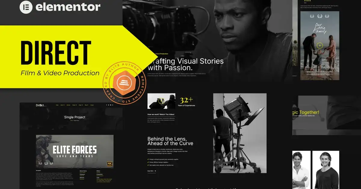 Direct – Film & Video Production Elementor Pro Template Kit