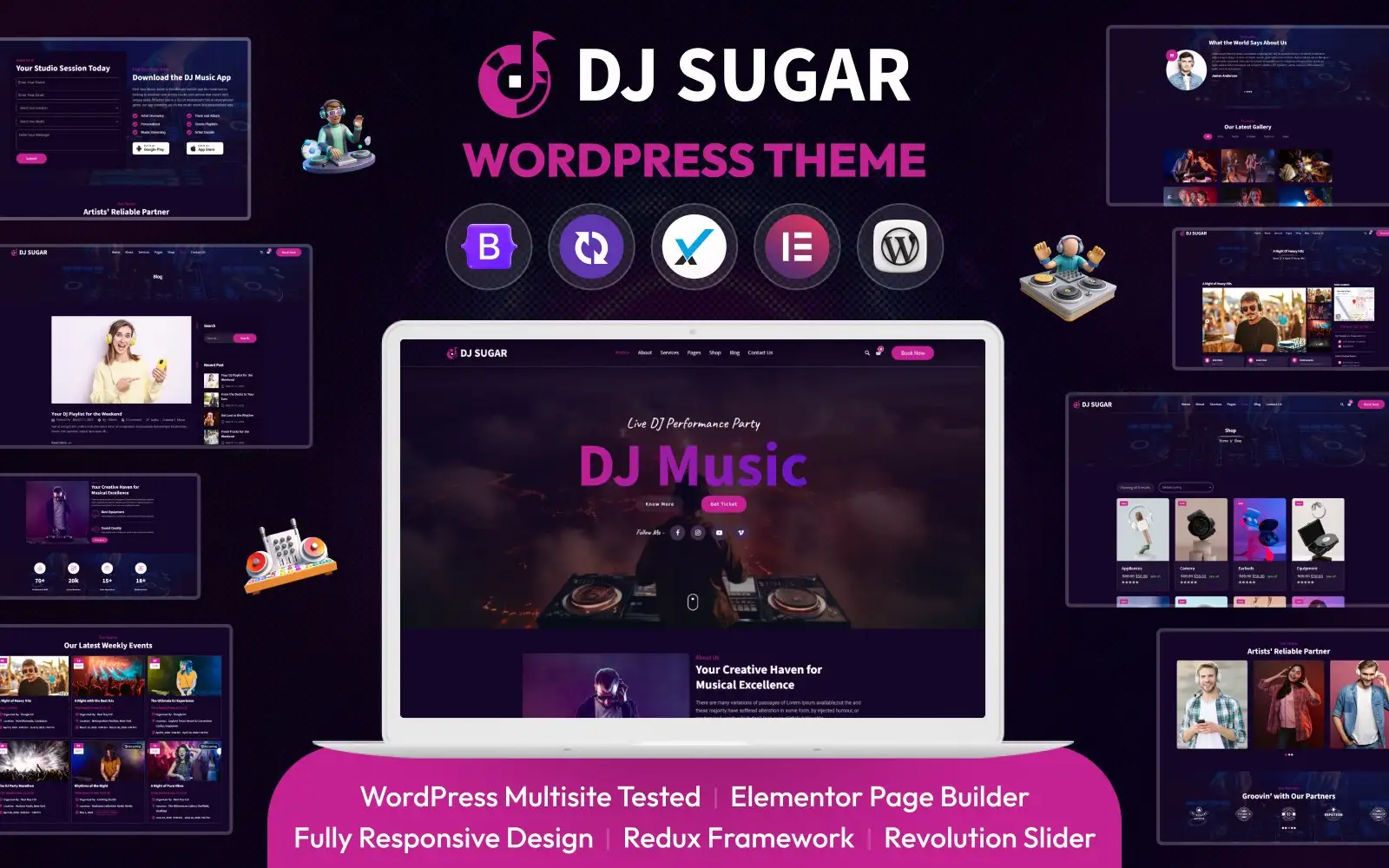 Dj Sugar Music Responsive WordPress Theme