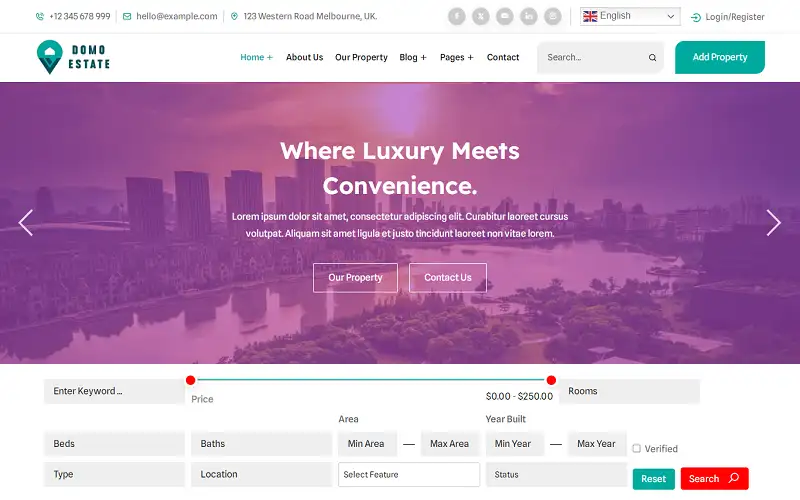 Domo – Real Estate and Mortgage Calculator WordPress Theme