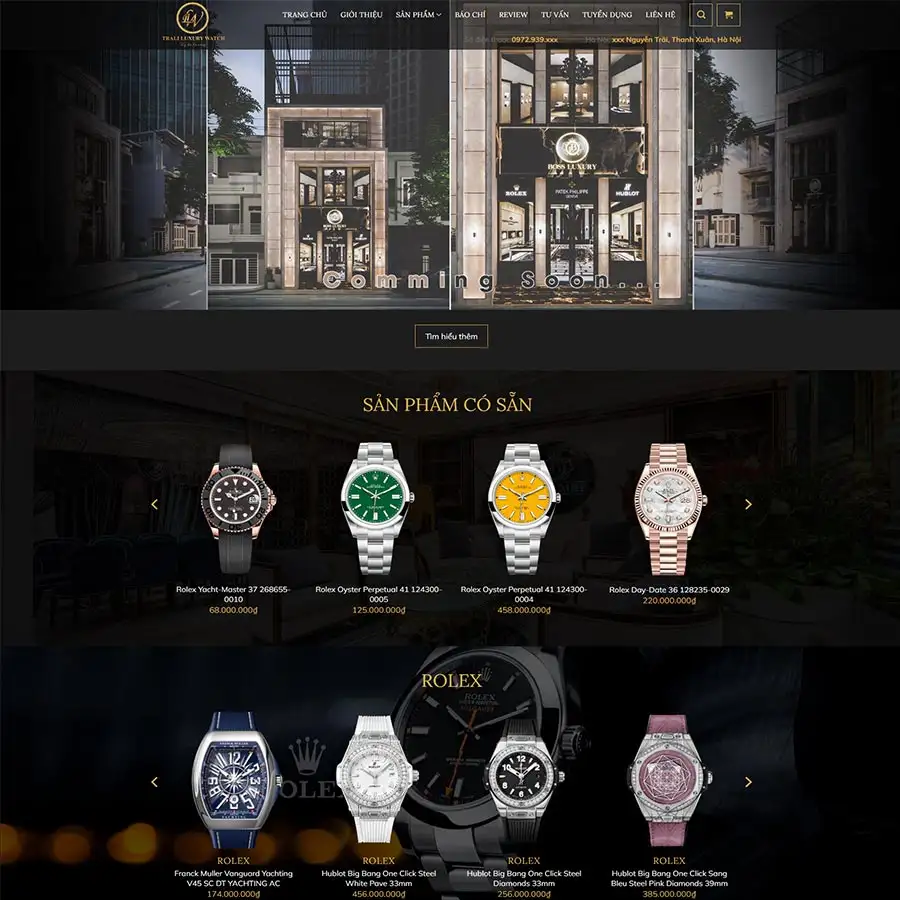 Theme WordPress bán đồng hồ cao cấp 03
