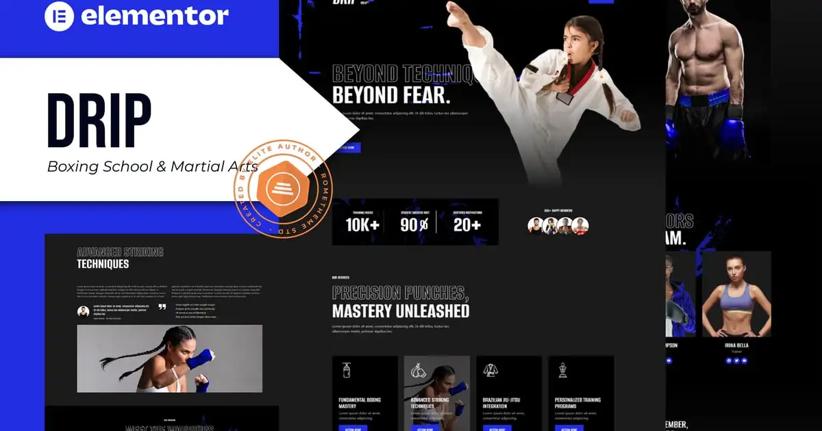 Drip – Boxing School & Martial Arts Elementor Template Kit