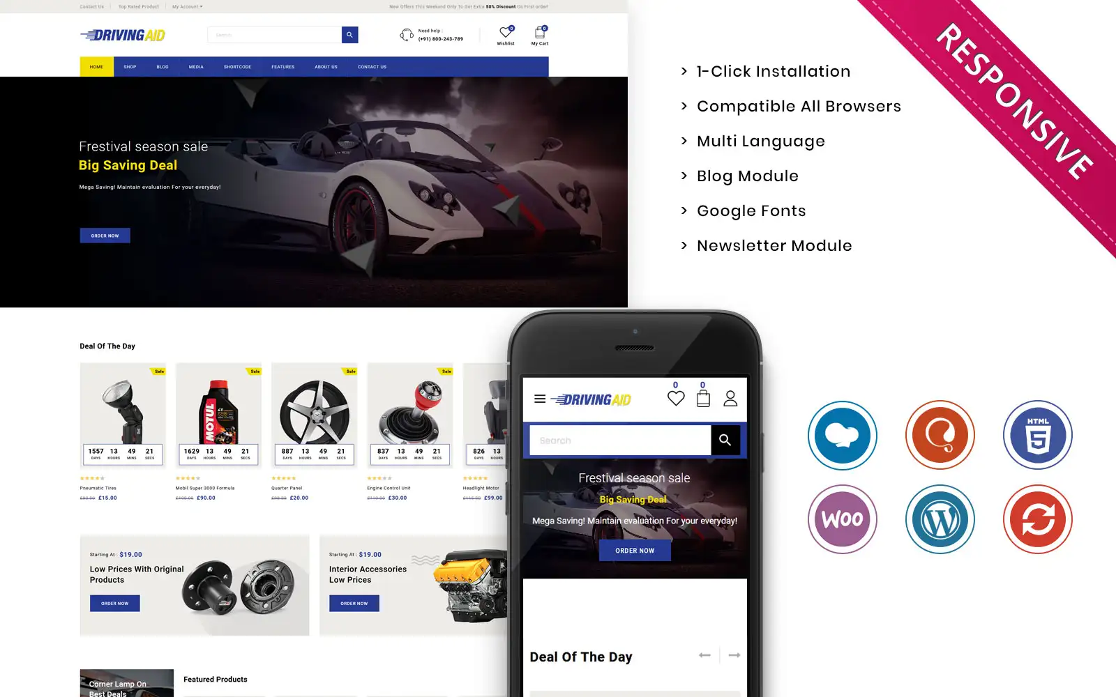 Drivingaid – The Automobile Store Responsive WooCommerce Theme