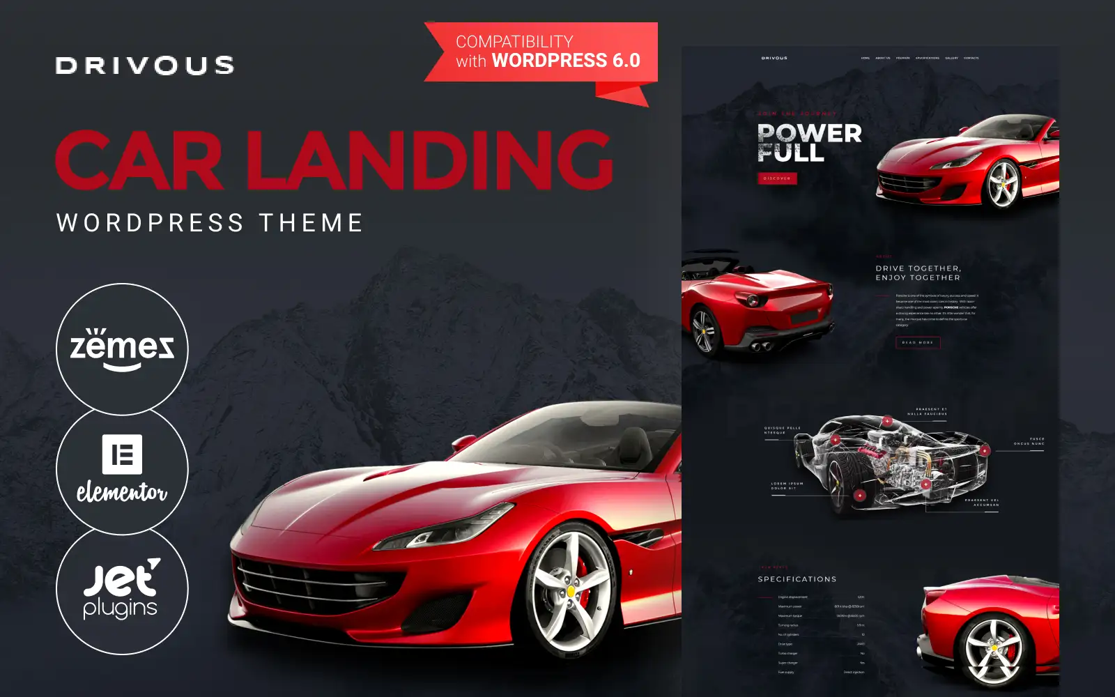 Drivous – Car Landing Responsive WordPress Elementor Theme WordPress Theme