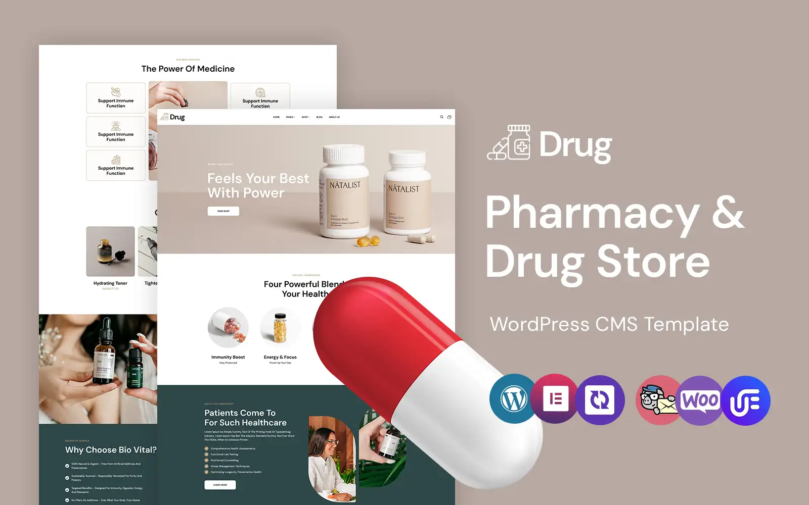 Drug – Pharmacy And Drug Store WordPress Elementor Theme WordPress Theme