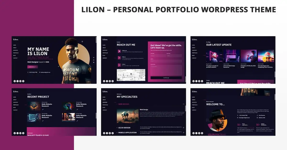 Lilon – Personal Portfolio WordPress Theme