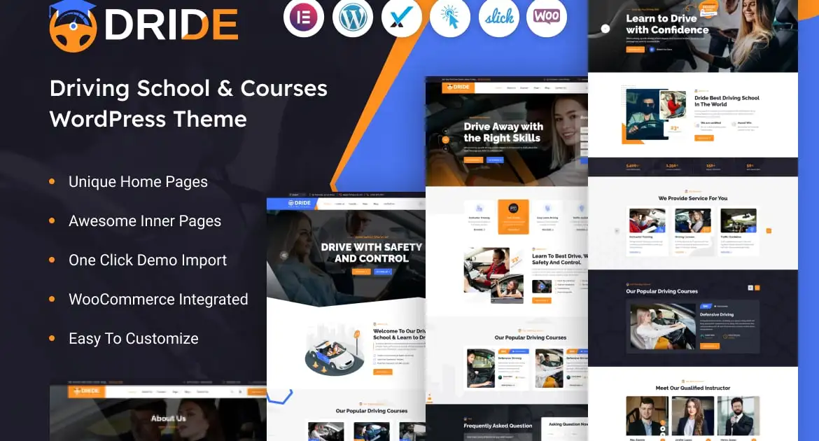 Dride – Driving School & Courses WordPress Theme
