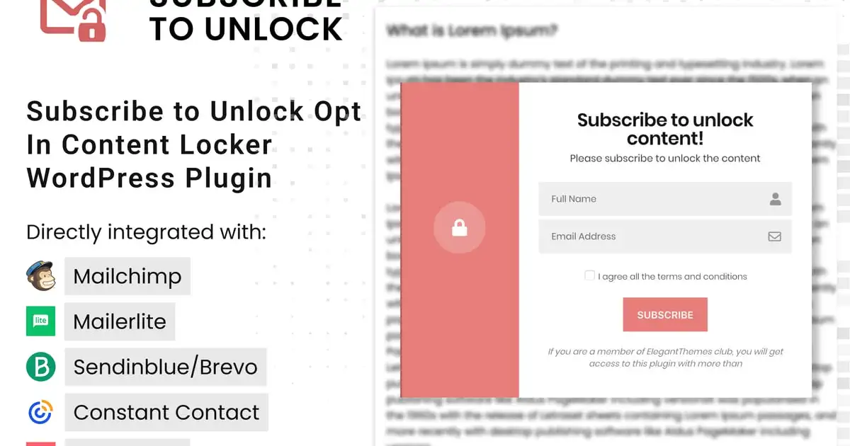 Subscribe to Unlock Opt In Content Locker