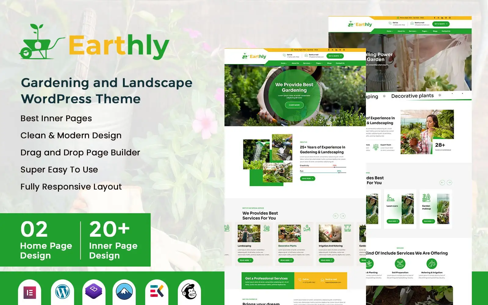 Earthly – Gardening and Landscape WordPress Theme