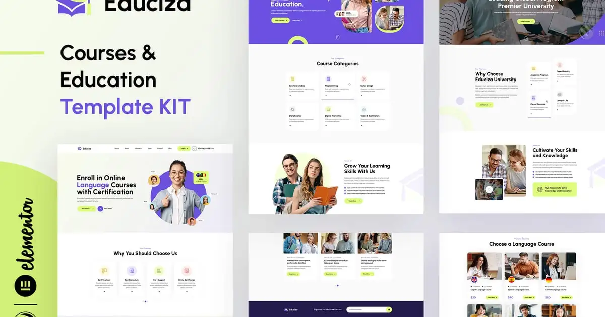 Educiza – Courses & Education Elementor Template Kit