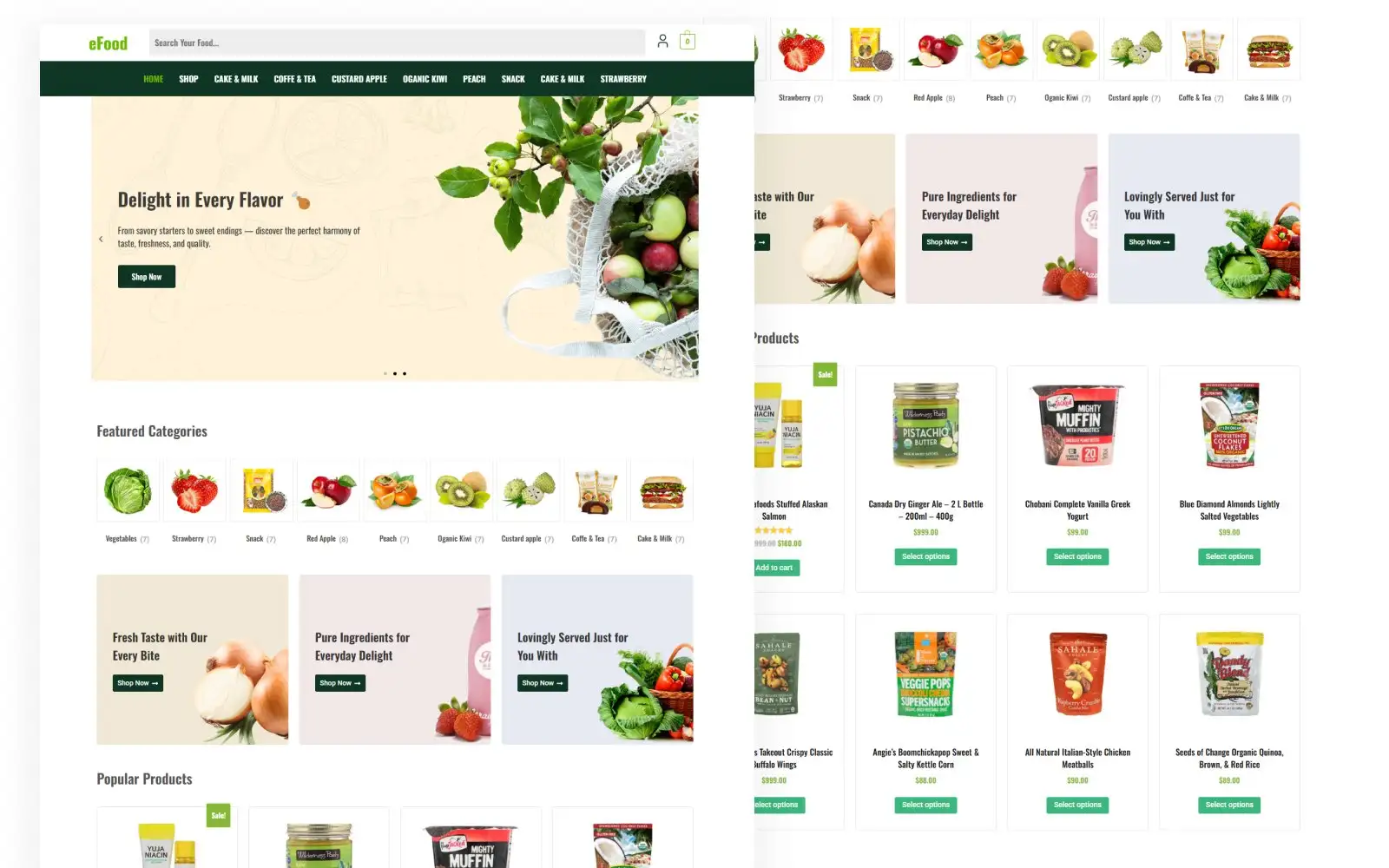 eFood – Modern Food & Restaurant WooCommerce WordPress Theme WooCommerce Theme