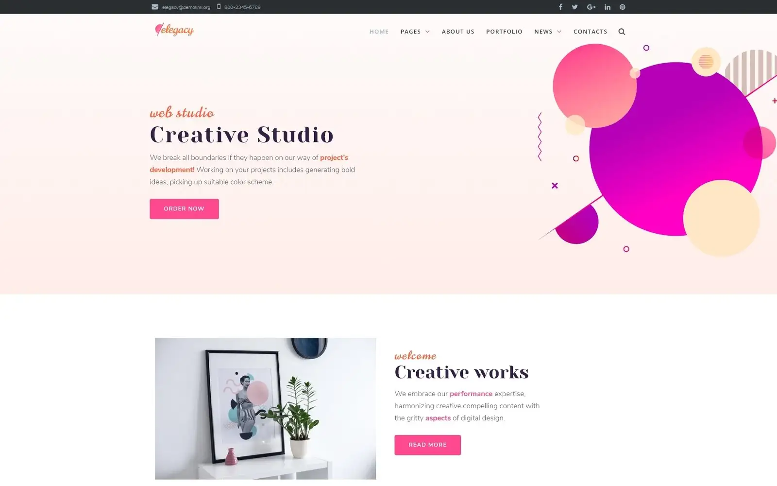 Elegacy – Creative WordPress Elementor Theme WordPress Theme