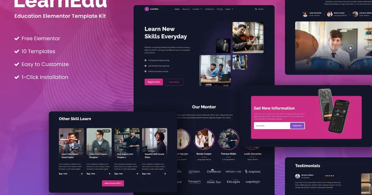 LearnEdu – Education & Online Learning Elementor Template Kit